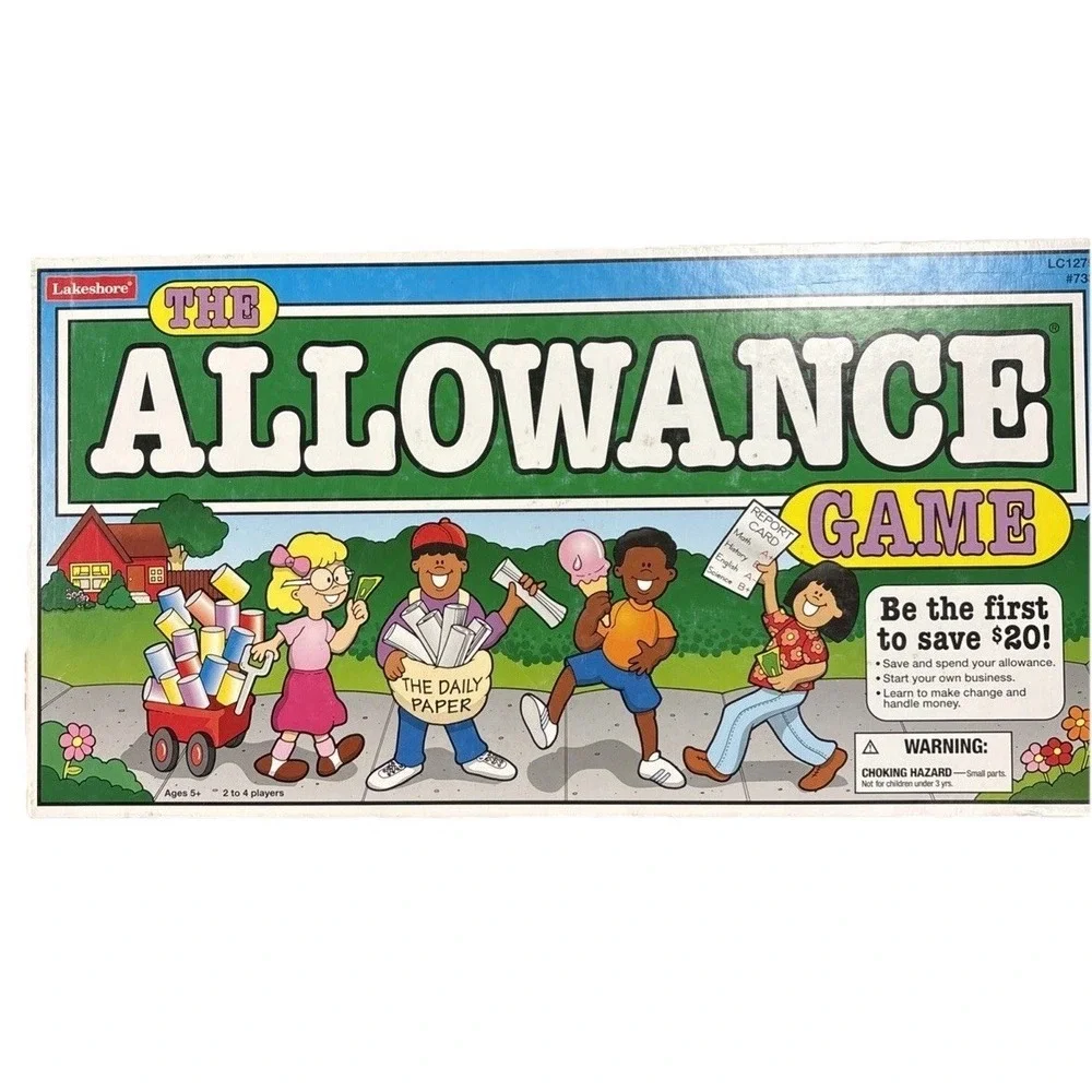 The Allowance Board Game First to Save $20 Wins 2 to 4 Players COMPLETE VTG 5+
